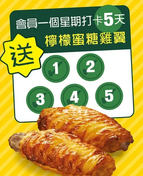 Oliver's Super Sandwiches: Free 2 Honey Lemon Chicken Wings with 5 app check-ins within a week for members