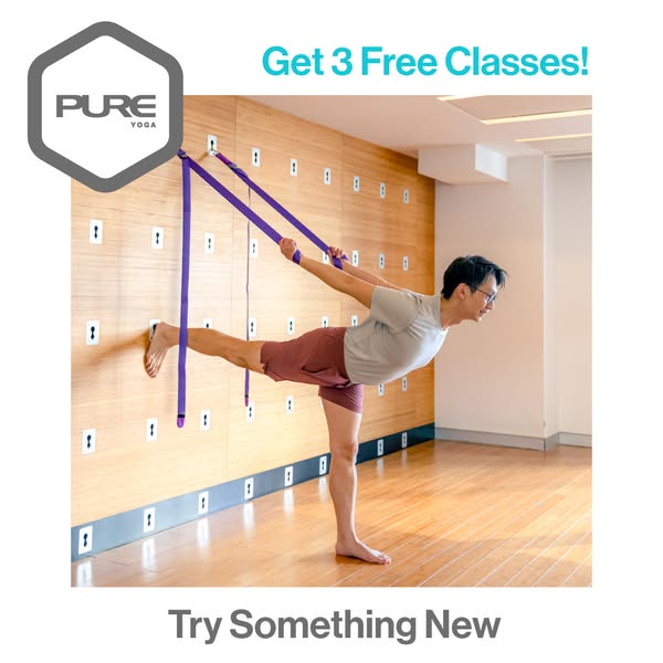 PURE Yoga: Get 3 free yoga classes at PURE Yoga, redeemable within 7 days of activation