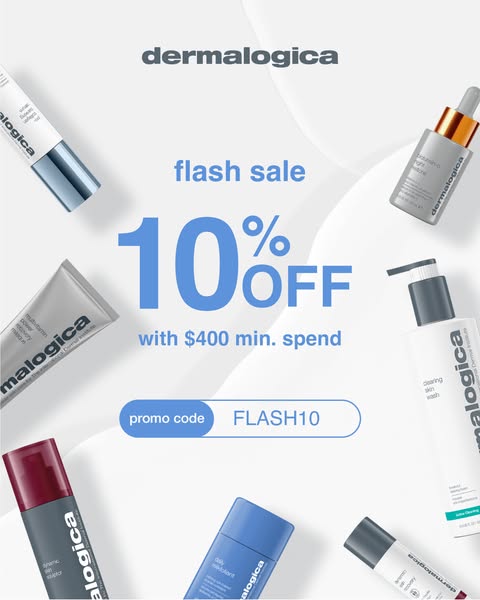 dermalogica: 10% off all products with code FLASH10 + tiered gifts up to HK$2,000 spend…