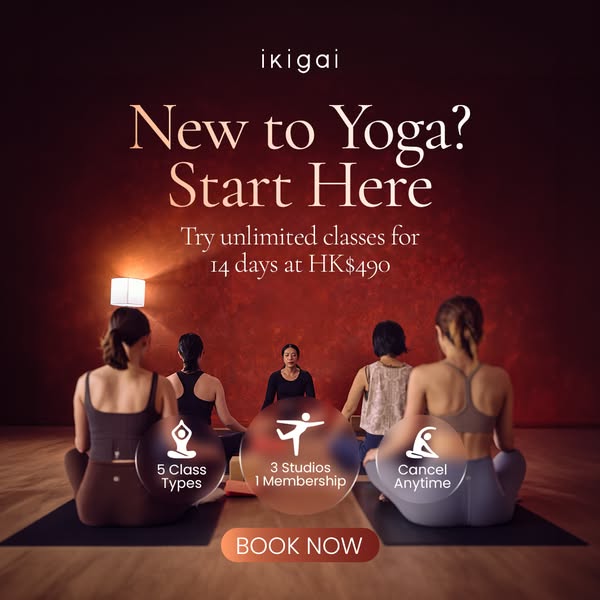 ikigai: 14-day unlimited yoga classes starter program for HK$490