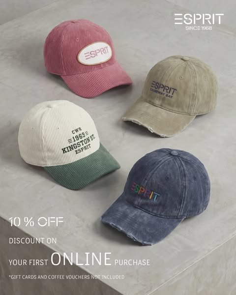 esprit: First purchase 10% off plus free shipping over HKD 500; buy multiple items for…