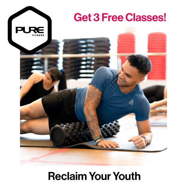 PURE Fitness: Get 3 free fitness classes valid for 7 days at PURE Fitness