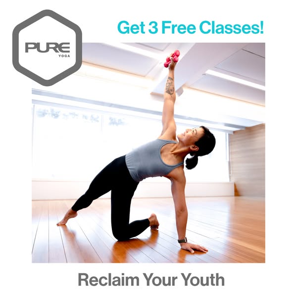 PURE Yoga: Get 3 free yoga classes valid for 7 days for first-time visitors aged 18+