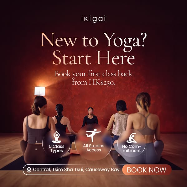 14-day unlimited yoga starter program with 5 class types for HK$490.