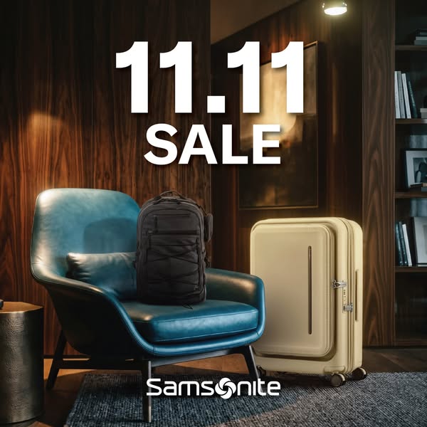 11.11 luggage deals: suitcases from HK$1,111, flatform cases 50% off, backpacks from 60% off, travel sets from HK$1,688.