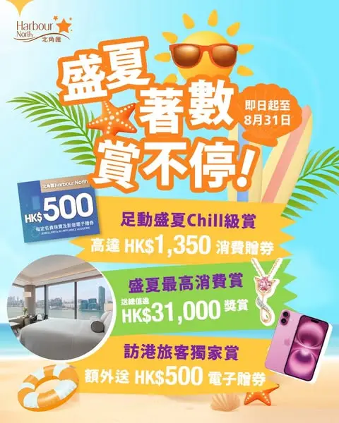 Harbour North: Earn vouchers up to HK$1,000 + enter to win iPhone, jewelry, hotel stay with…
