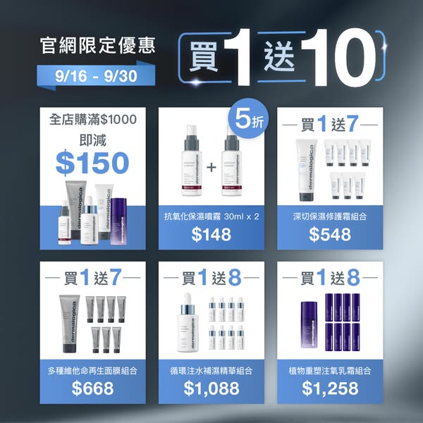 Spend HK$1000 get HK$150 off, plus tiered gift bundles up to HK$574 value on website.
