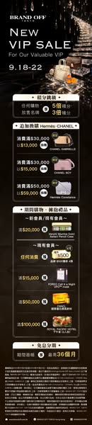 VIP members earn 5x points on purchases, receive gift vouchers and luxury gifts, access exclusive handbag deals from HK$13,000, plus interest-free installments.