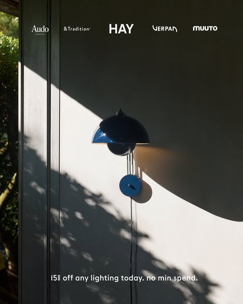 15% off any lightings during summer sale, no minimum spend.