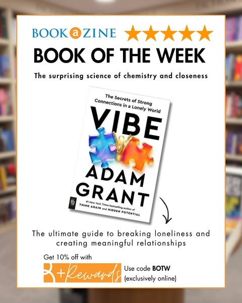 B+ Reward Members get 10% off the book 'Vibe' online with code BOTW.