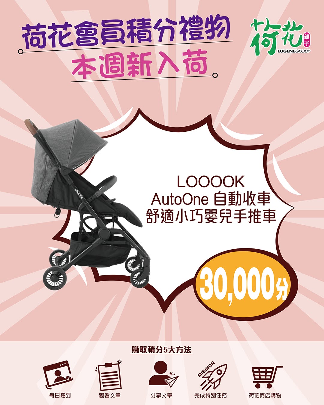 EugeneBaby: Earn points through 5 methods to redeem gifts, including a new LOOOOK AutoOne…