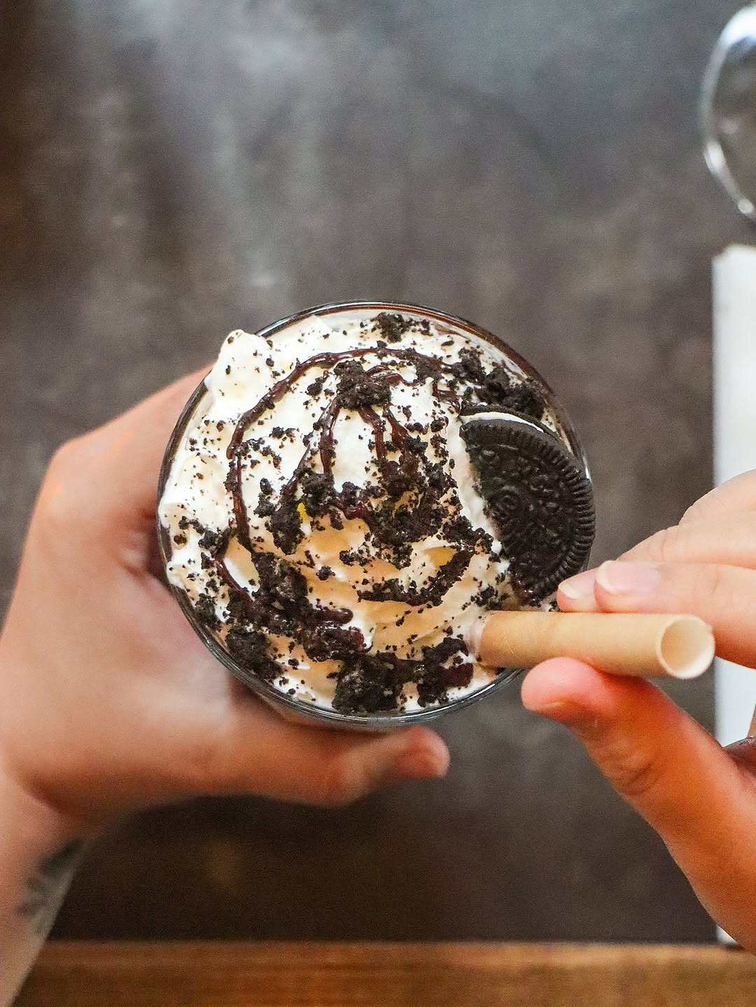 feather & bone — Free espresso shot with purchase of new Cookies & Cream Swirl drink at all FAB locations.