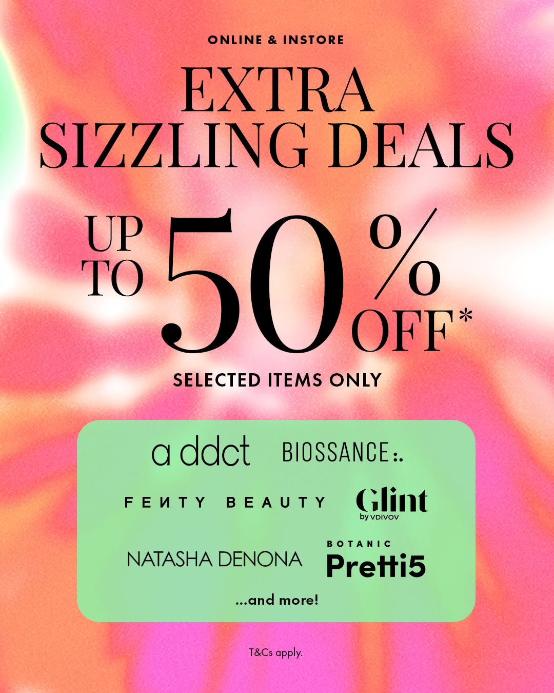 sephora — Summer sale with up to 20% off store-wide, up to 50% off selected items. Tiered discounts based on spend and membership status.