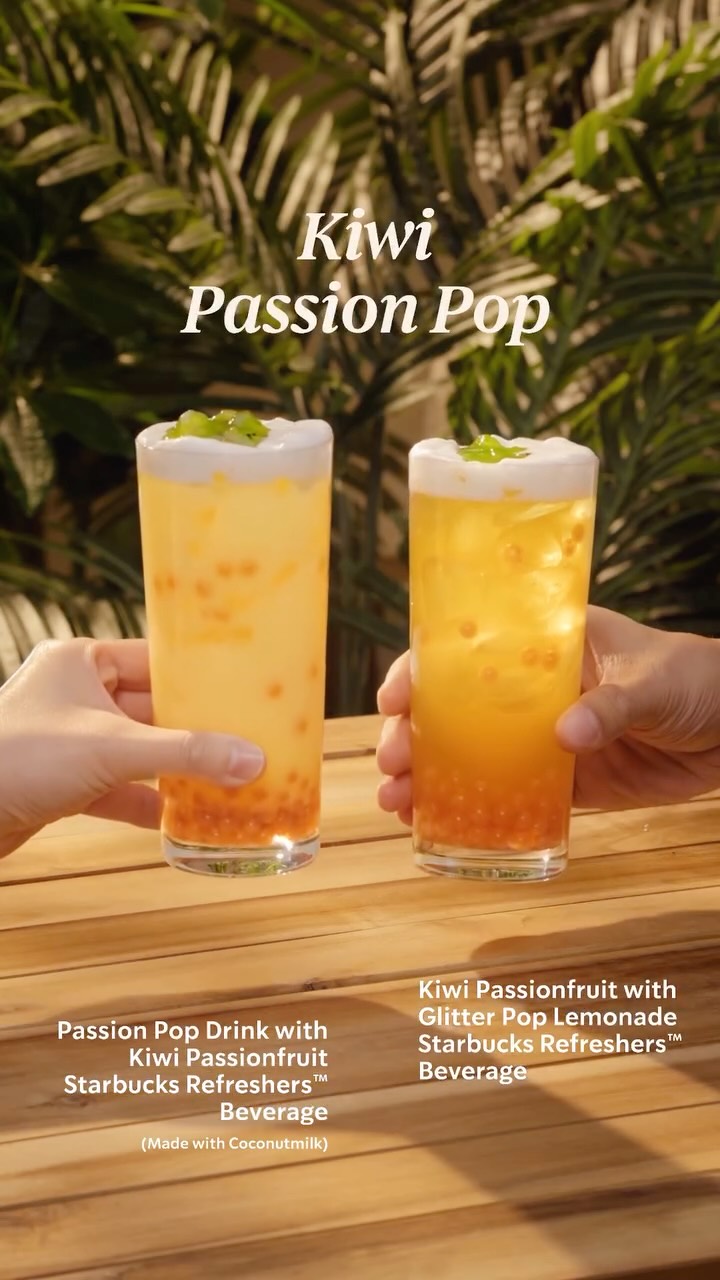 starbucks — Starbucks Rewards members enjoy free upsize on Avocado Cloud and Kiwi Passionfruit Refreshers collections from today until June 8.