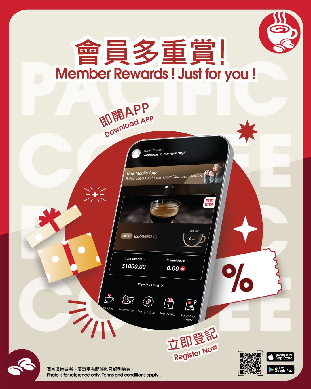 Pacific Coffee: Join Pacific Coffee membership for free and receive 4 e-vouchers for…