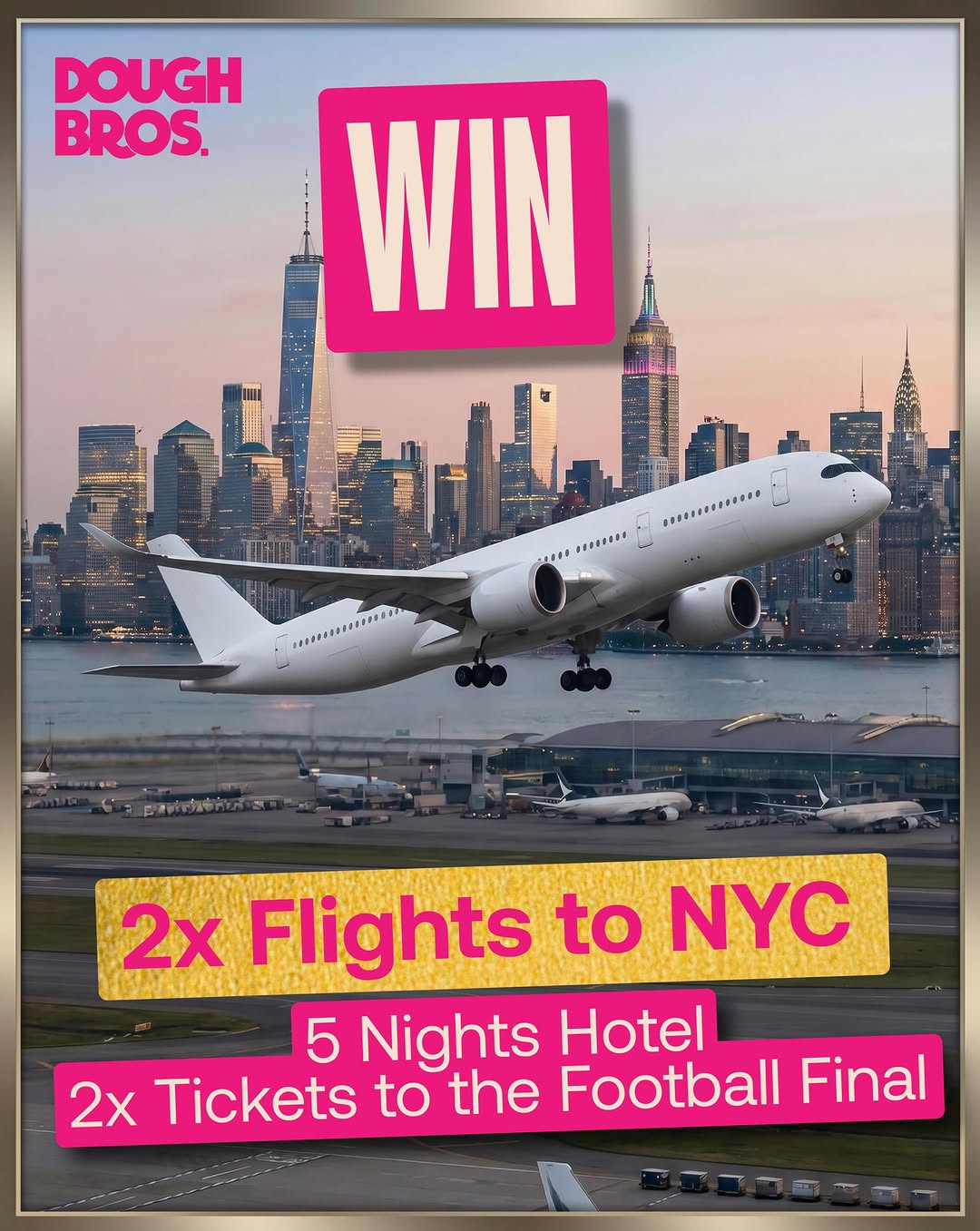 Dough Bros — Enter to win NYC trip for two by ordering via platform and sharing on story.