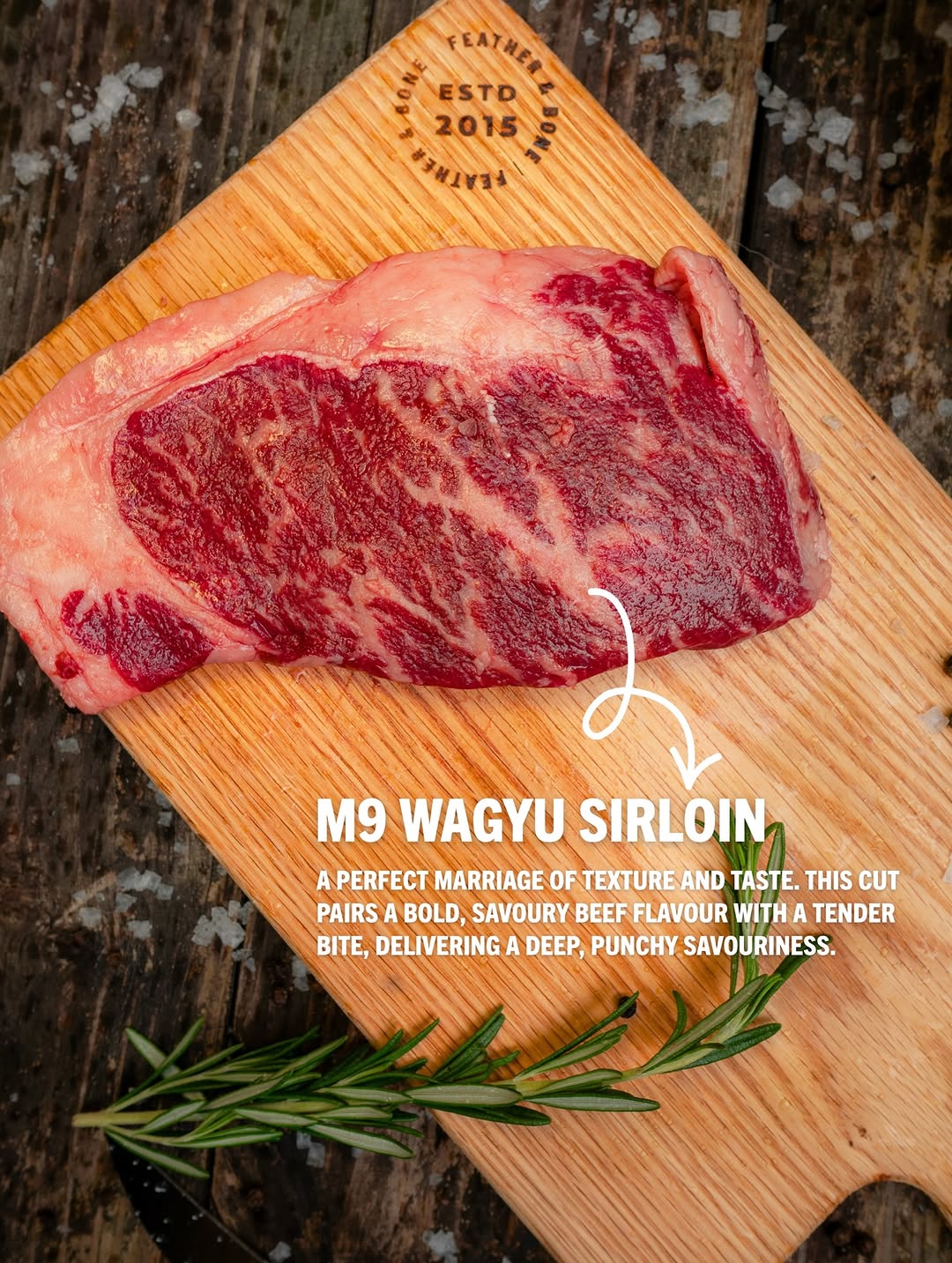feather & bone — M9 Wagyu Trio Bundle at 60% off (HK$1,451 from HK$3,628) + free bottle of Three Butchers Shiraz wine.