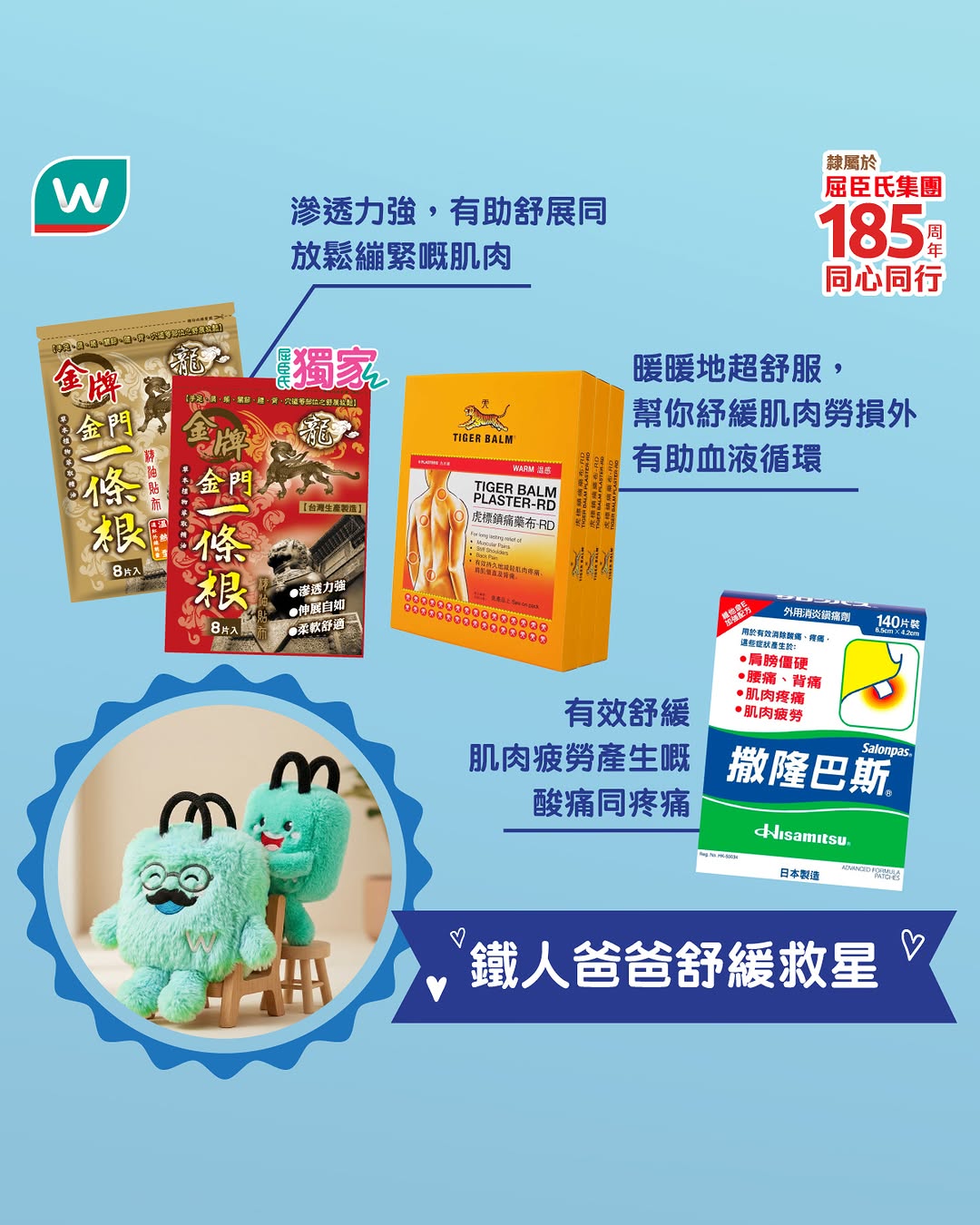 Watson's — Father's Day gift guide featuring a HK$185 gift voucher and curated product recommendations for fathers.