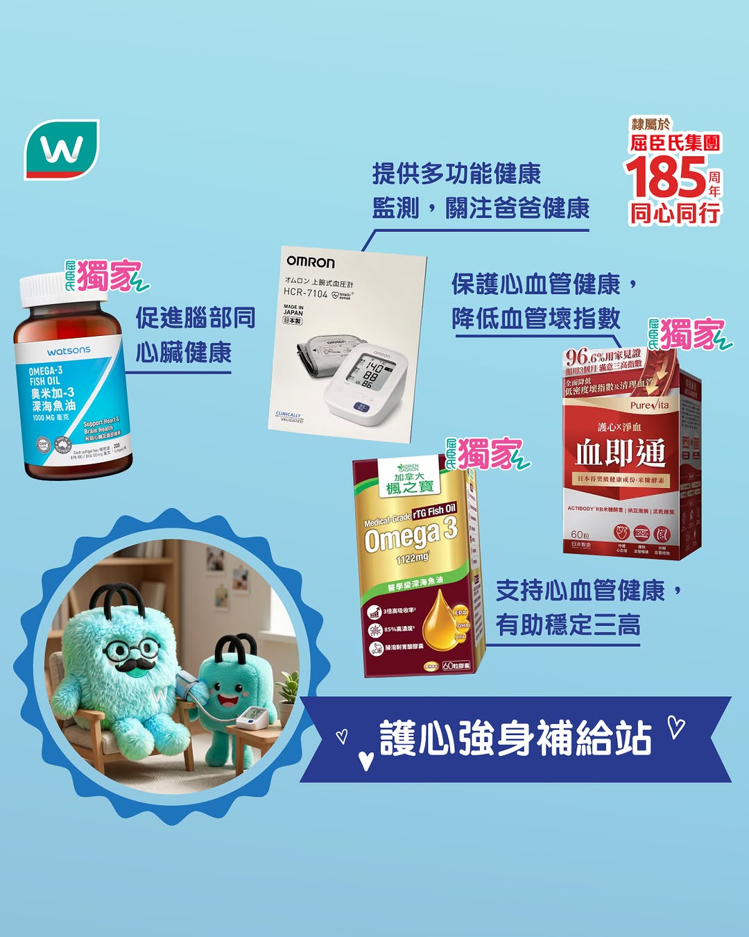 Watson's — Father's Day gift guide featuring a HK$185 gift voucher and curated product recommendations for fathers.