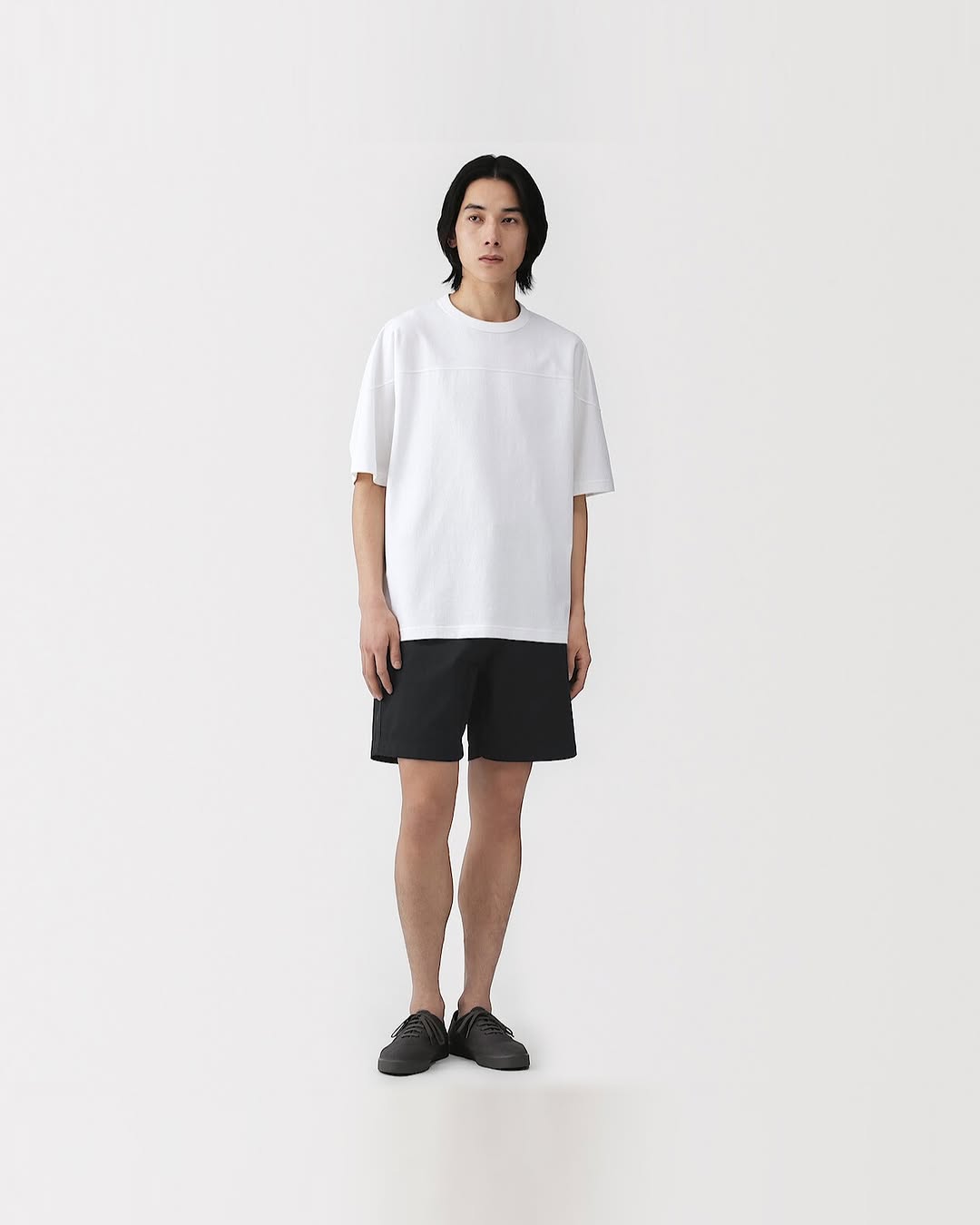 MUJI — Selected cotton blended striped t-shirts and cotton shorts on sale at special prices. Limited stock available.