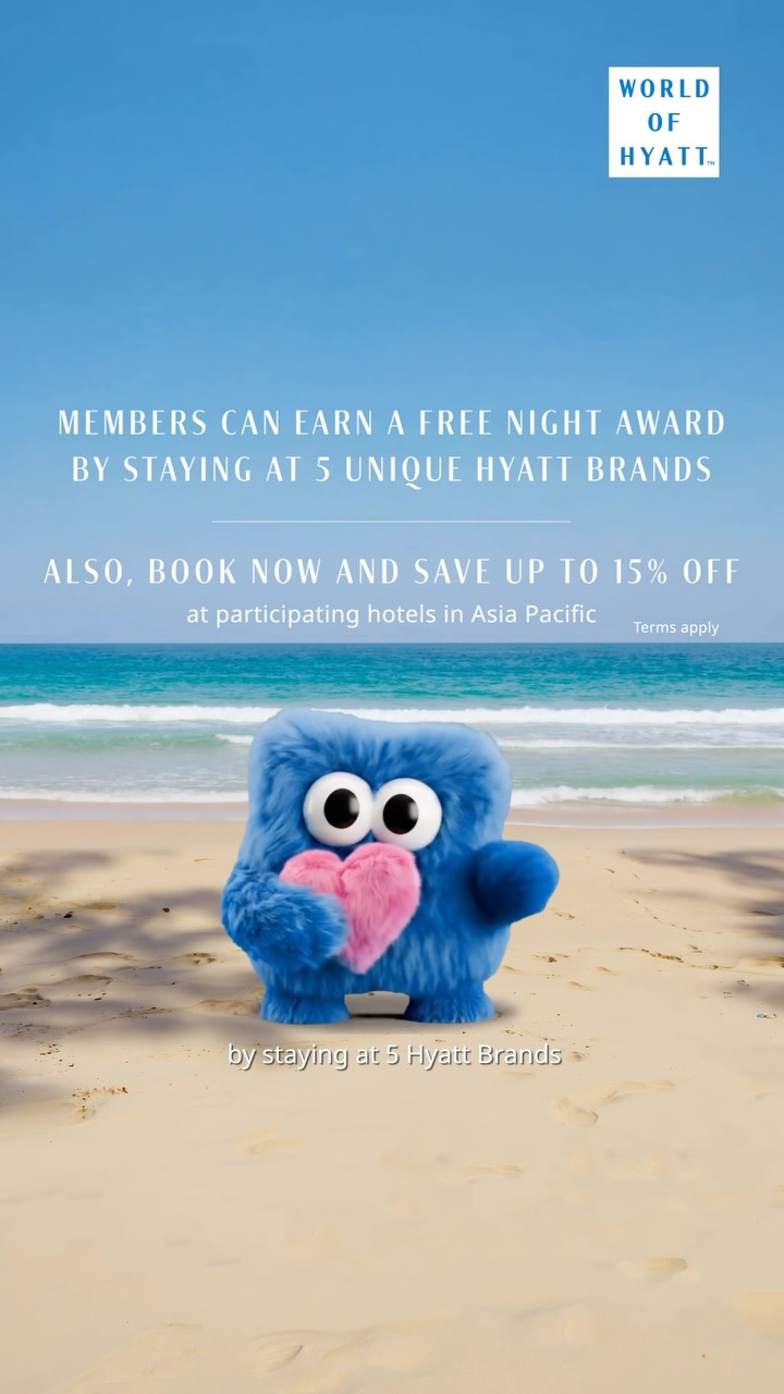 Hyatt Centric — World of Hyatt members earn free night awards across 5 brands. Book now for up to 15% off Asia Pacific hotels, with extra savings on club & suite rooms.