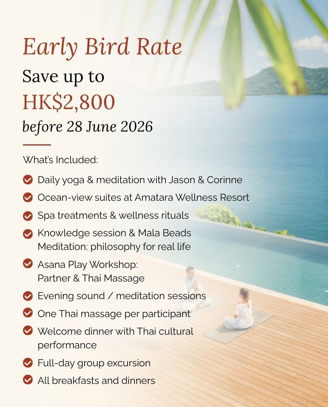 ikigai — Early bird savings of up to HK$2,800 on a 5-day wellness retreat in Phuket. Limited until 28 June midnight.