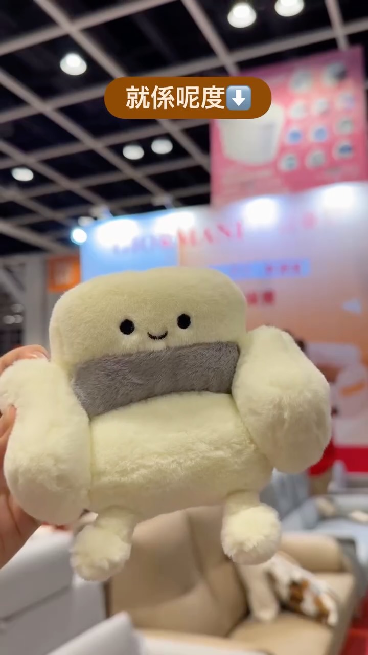 giormani — Free gift with member registration at Hong Kong Home Expo. Multiple sofas, dining sets, and new pillow collections on display.