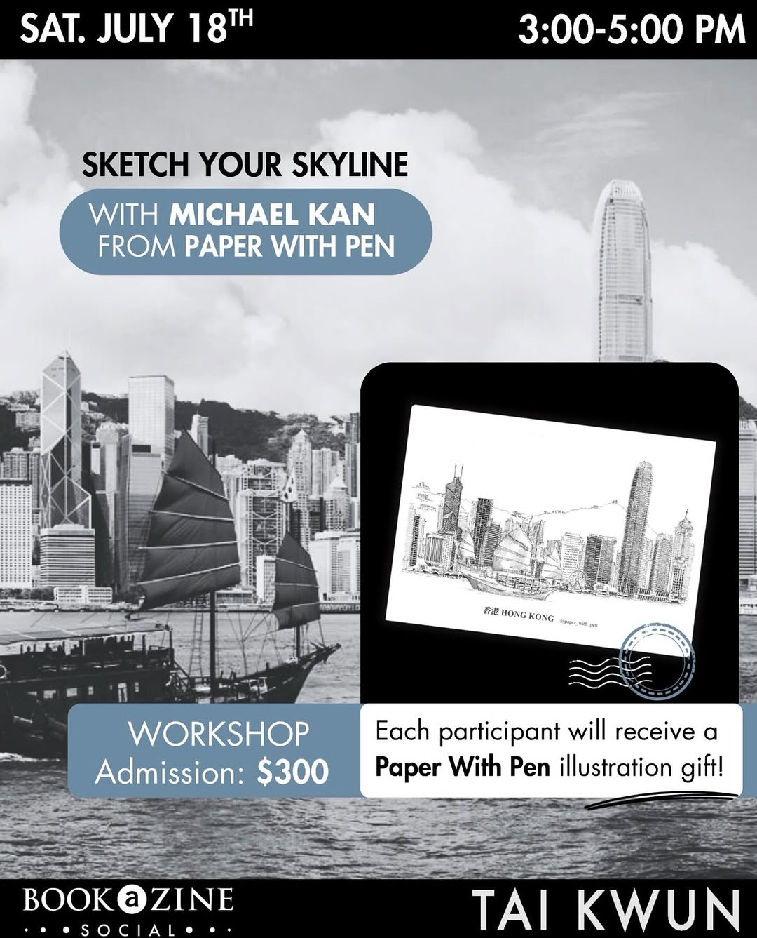 bookazin: Register for a sketch workshop on July 18th for HK$300 and receive a free Paper…