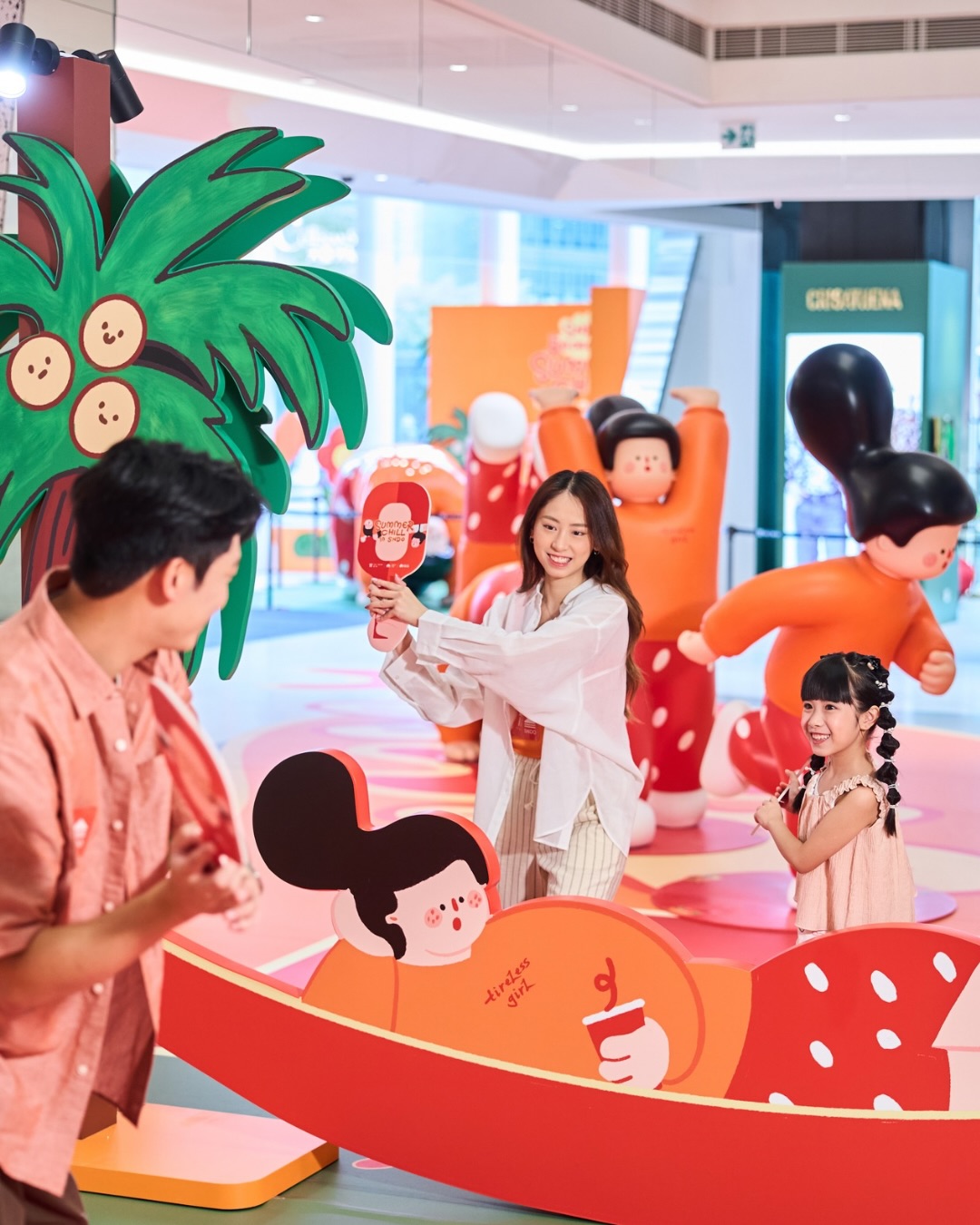 The Twins — Spend HK$200 to collect stamps for free Tireless Girl magnet (3 designs) or buy eco-bag for HK$20. Summer event with immersive chill installations.