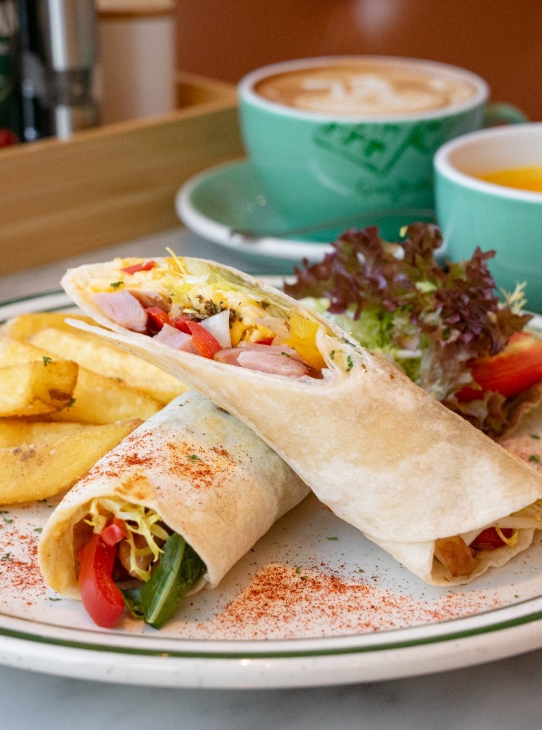 Green Waffle — Lunch set bundle from HK$98 including main dish, soup or salad, drink, and half waffle (Sets A-E).