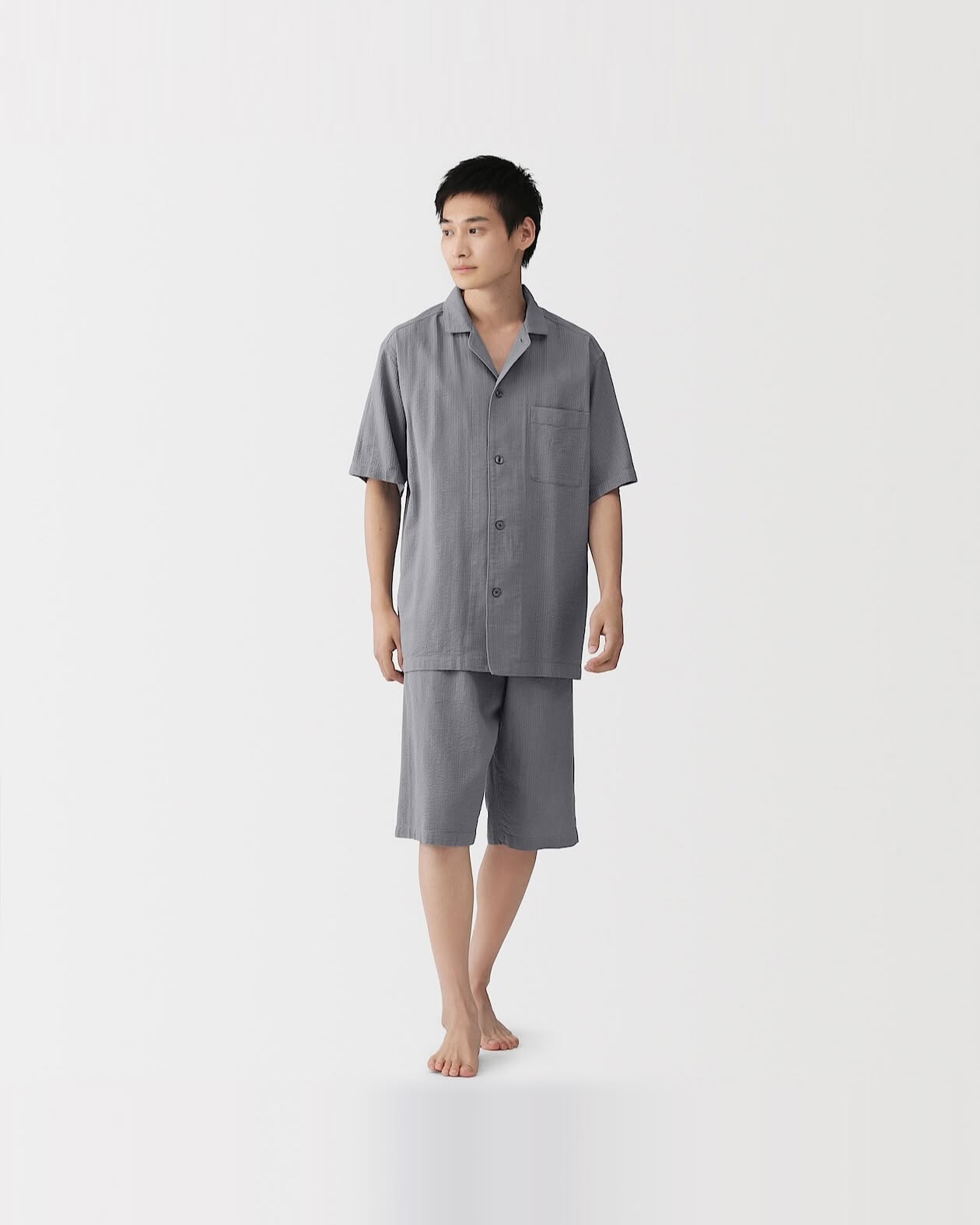 MUJI: 20% off men's organic breathable bubble gauze short-sleeve pajamas. Valid until…