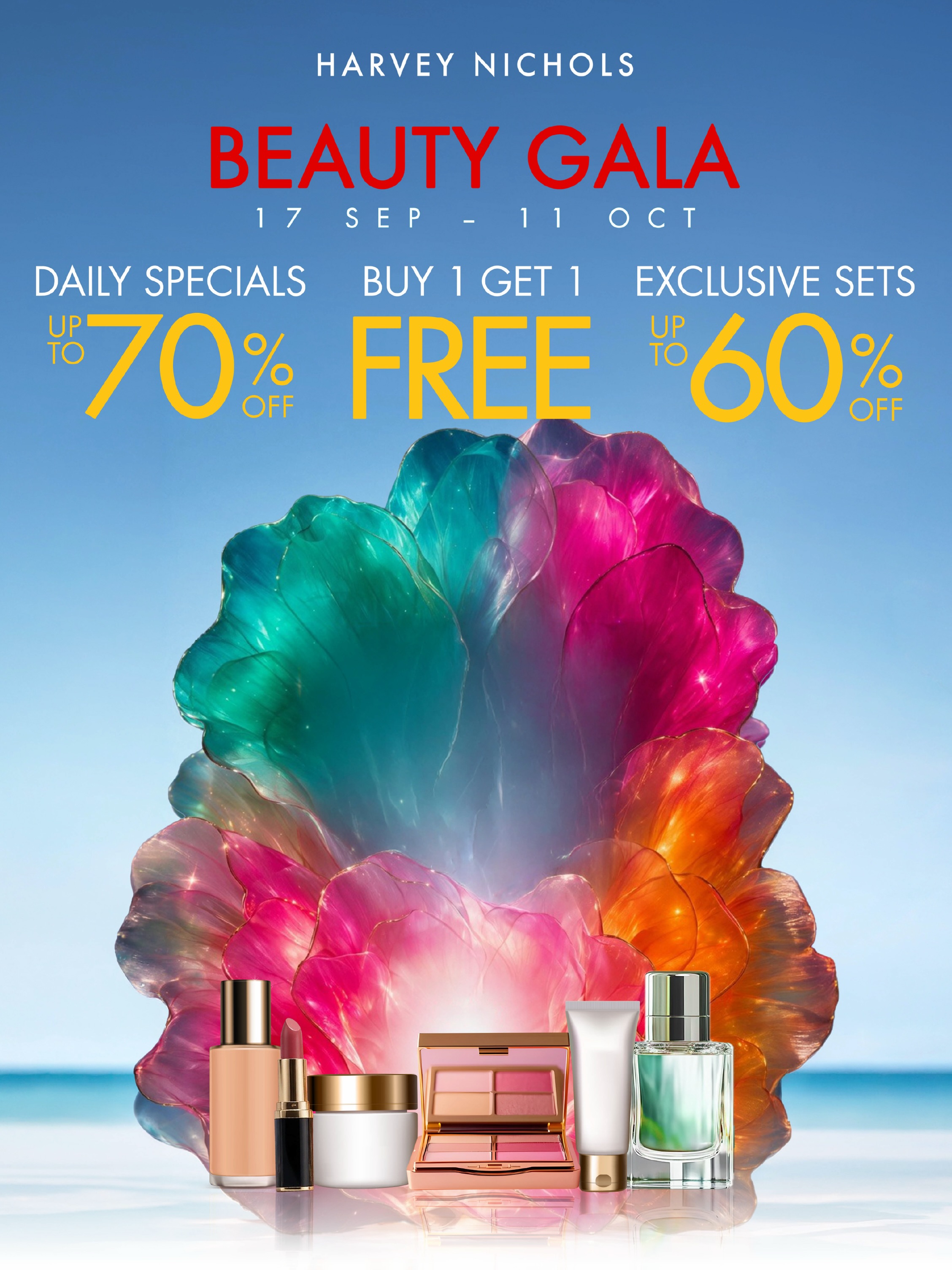 Up to 70% off luxury items with buy 1 get 1 deals, daily specials, exclusive sets, and free gifts at Beauty Gala.