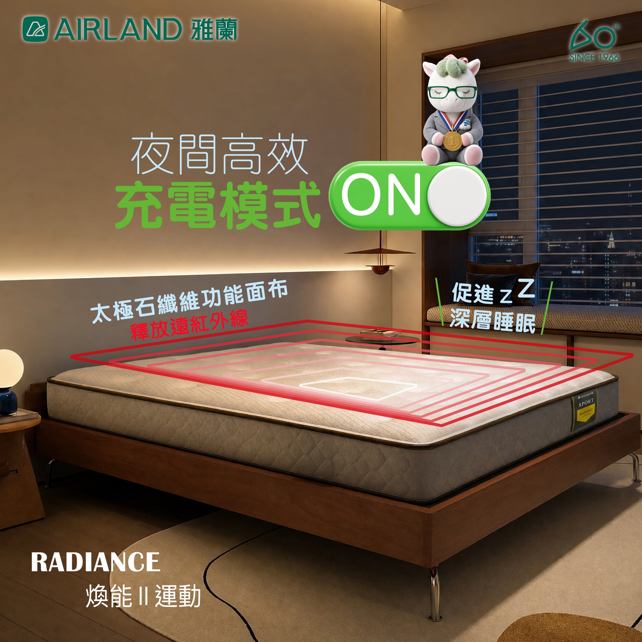 Airland — Radiance II Sport mattress at unified price HK$4,666, down from HK$6,660–HK$14,860. Back-to-school September offer.