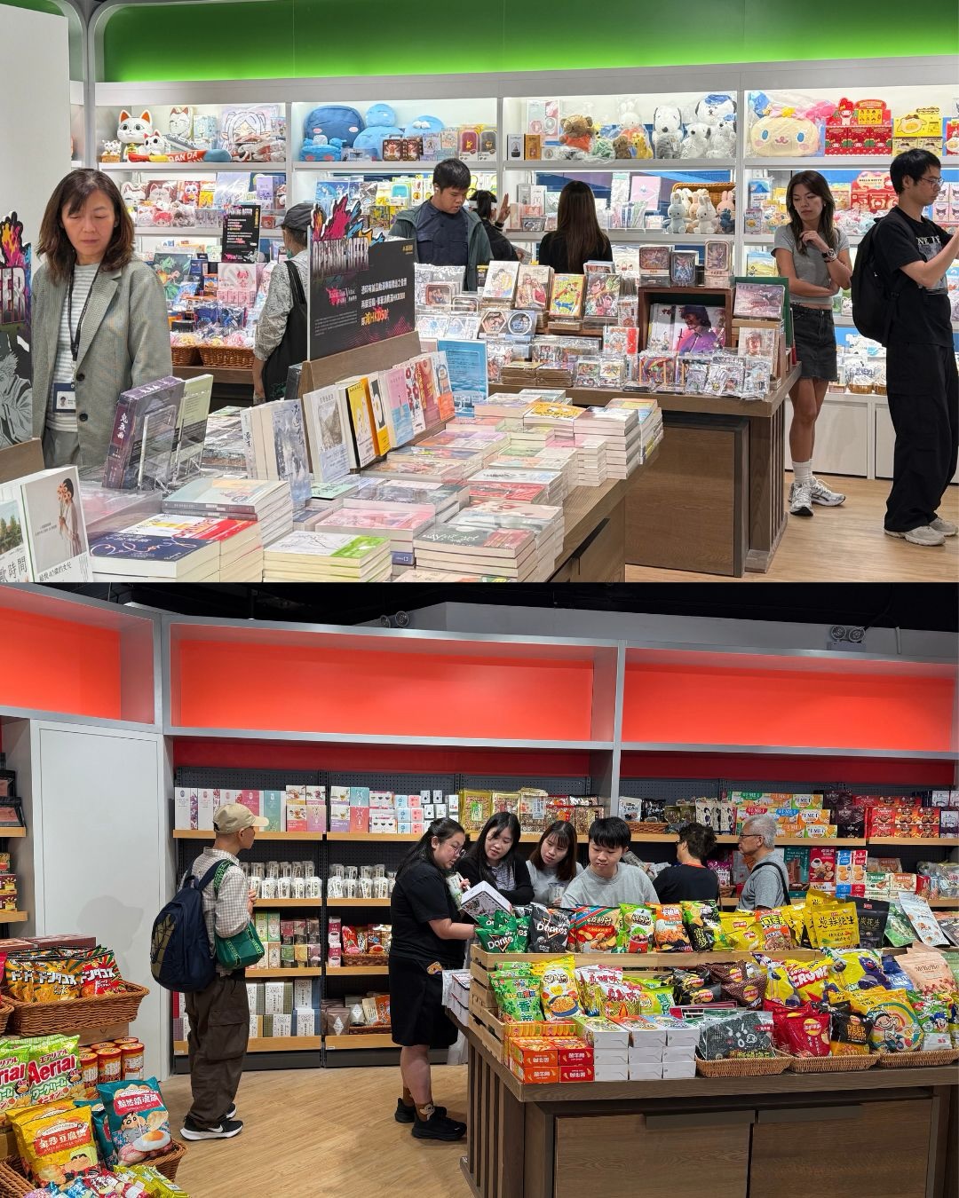 eslite — Soft opening exclusive: free bookmark with HKD180 spend, up to HKD50 cashback on HKD300–400 purchases, 10% off with anime outfit, HKD50 off on second visit.