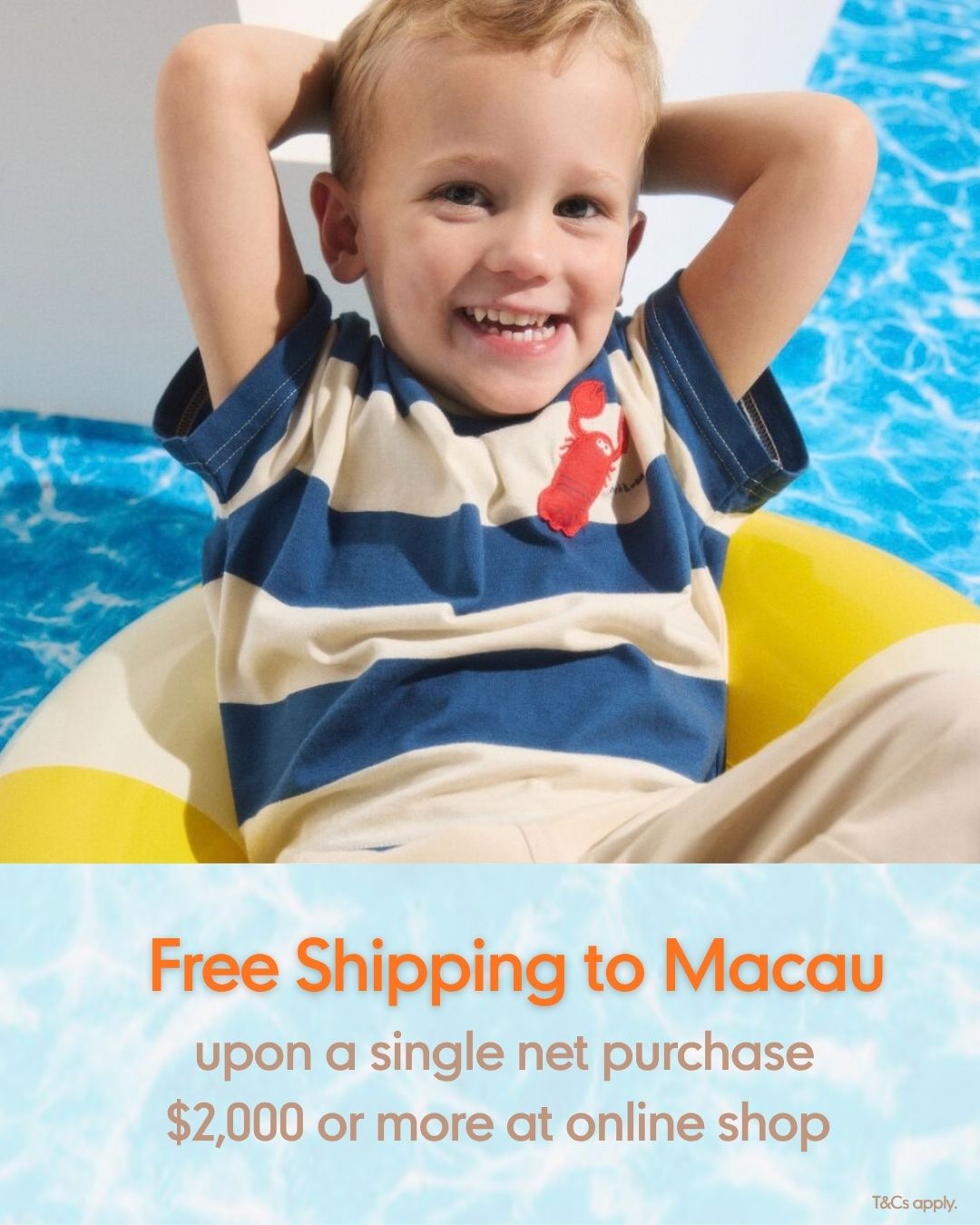 Mothercare Hong Kong — Free shipping to Macau on orders of HK$2,000+. Complimentary gift with online purchase.