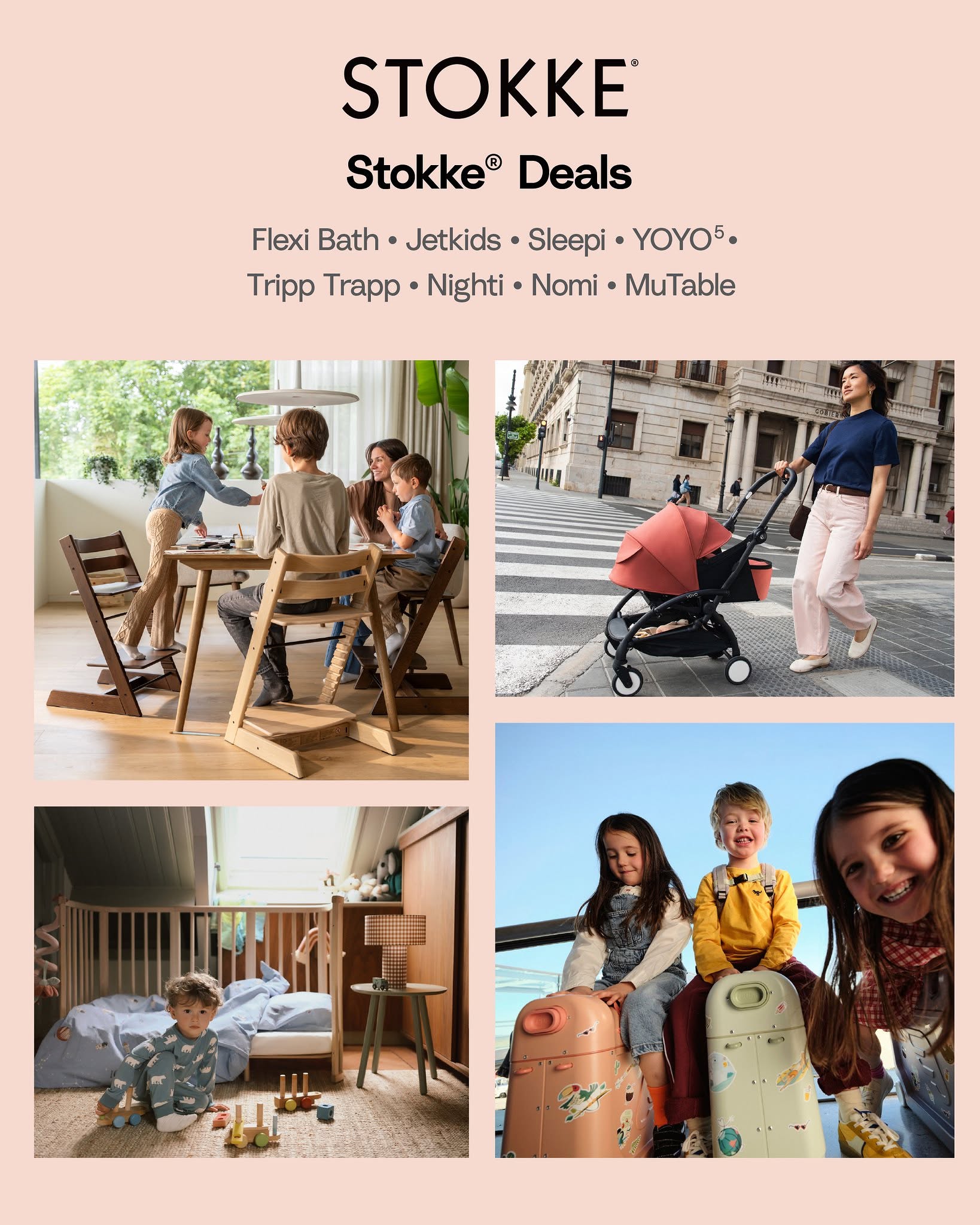 Mothercare Hong Kong — Limited-time offers on selected Stokke products (TrippTrapp, Nomi, YOYO, FlexiBath, Sleepi, Jetkids, MuTable) plus shopping privileges with Nighti bed pre-order.