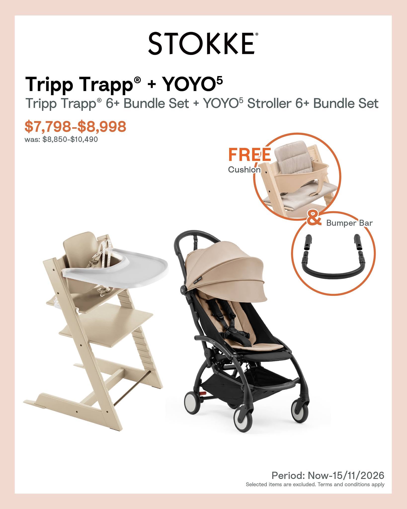Mothercare Hong Kong — Limited-time offers on selected Stokke products (TrippTrapp, Nomi, YOYO, FlexiBath, Sleepi, Jetkids, MuTable) plus shopping privileges with Nighti bed pre-order.