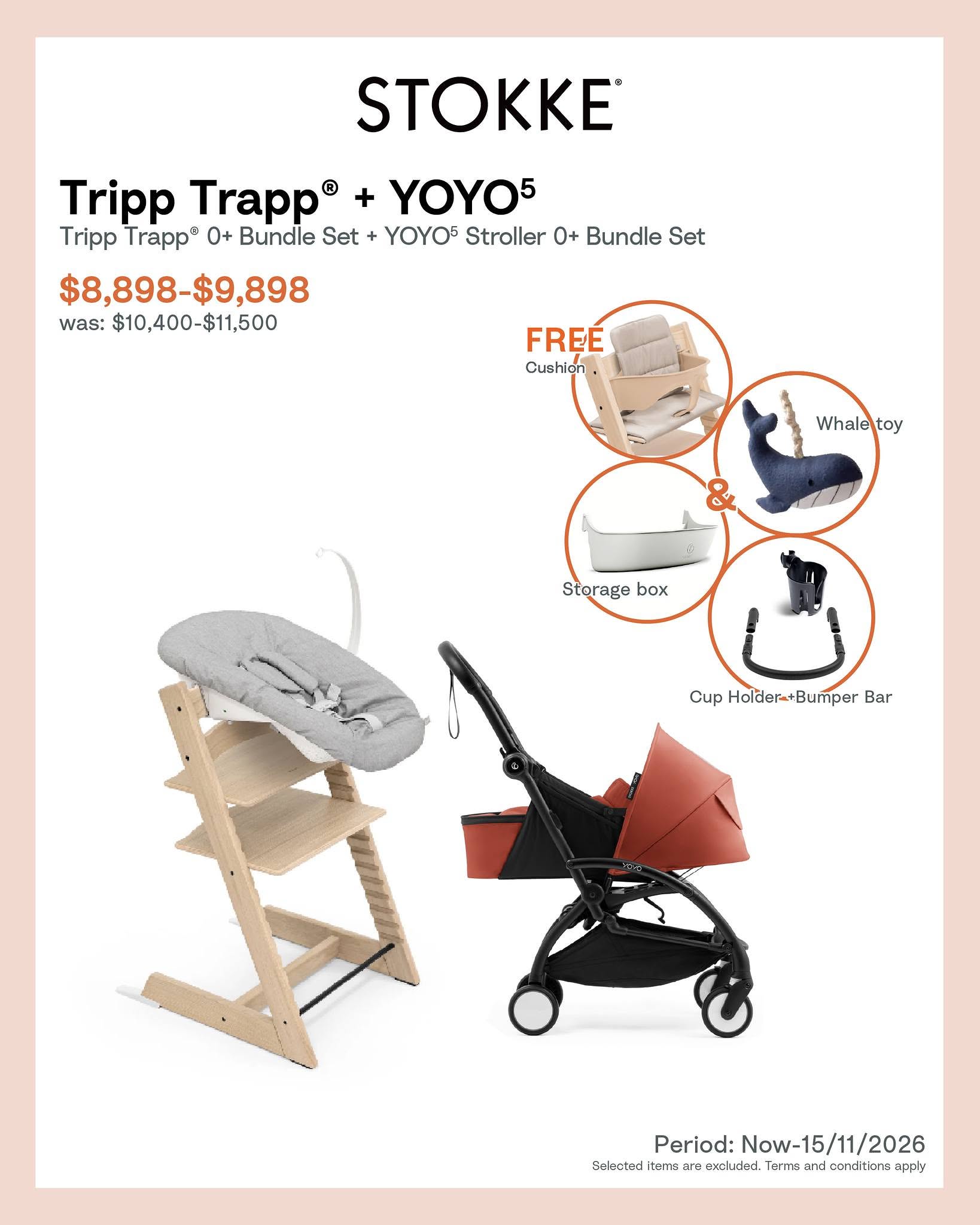 Mothercare Hong Kong — Limited-time offers on selected Stokke products (TrippTrapp, Nomi, YOYO, FlexiBath, Sleepi, Jetkids, MuTable) plus shopping privileges with Nighti bed pre-order.