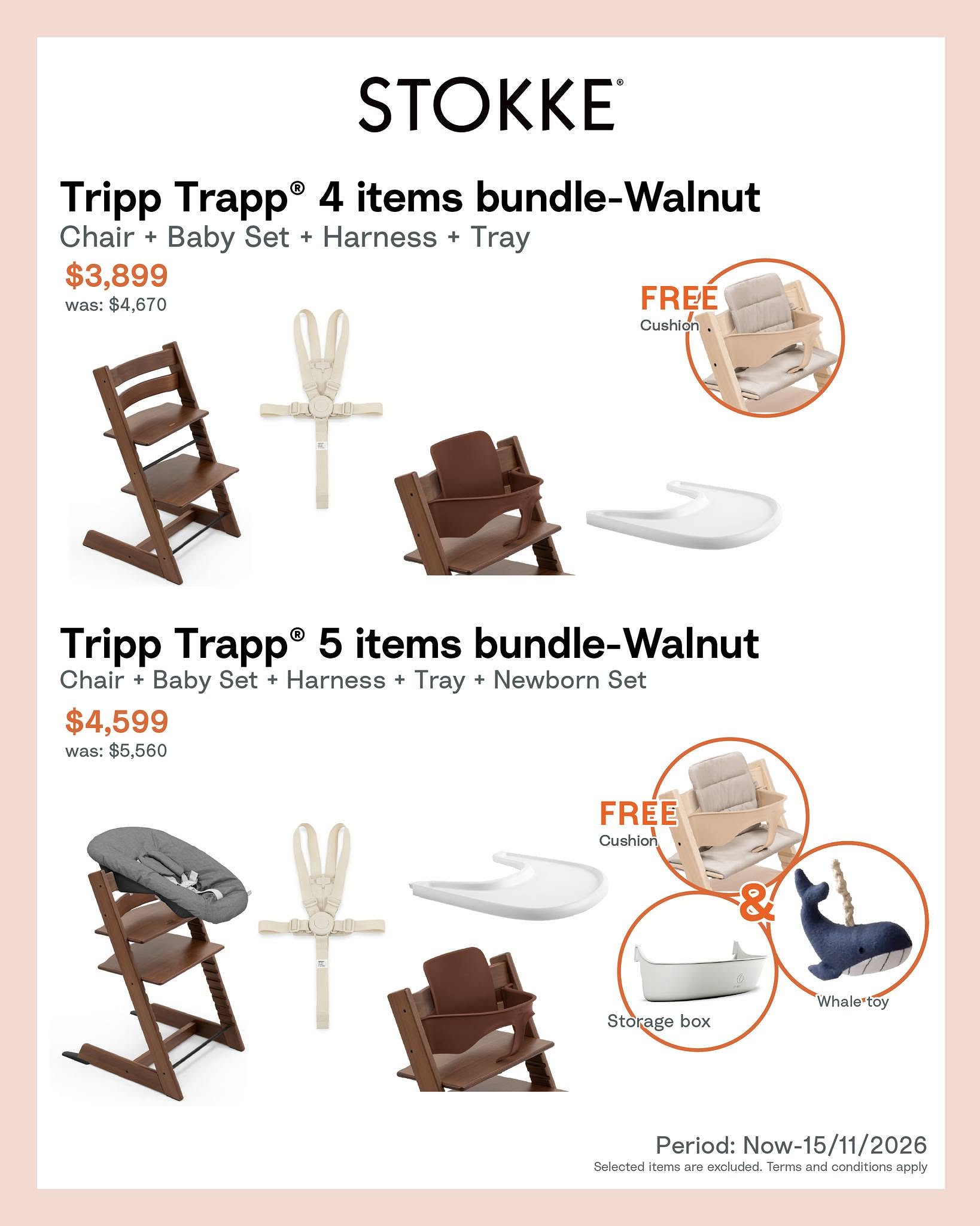 Mothercare Hong Kong — Limited-time offers on selected Stokke products (TrippTrapp, Nomi, YOYO, FlexiBath, Sleepi, Jetkids, MuTable) plus shopping privileges with Nighti bed pre-order.