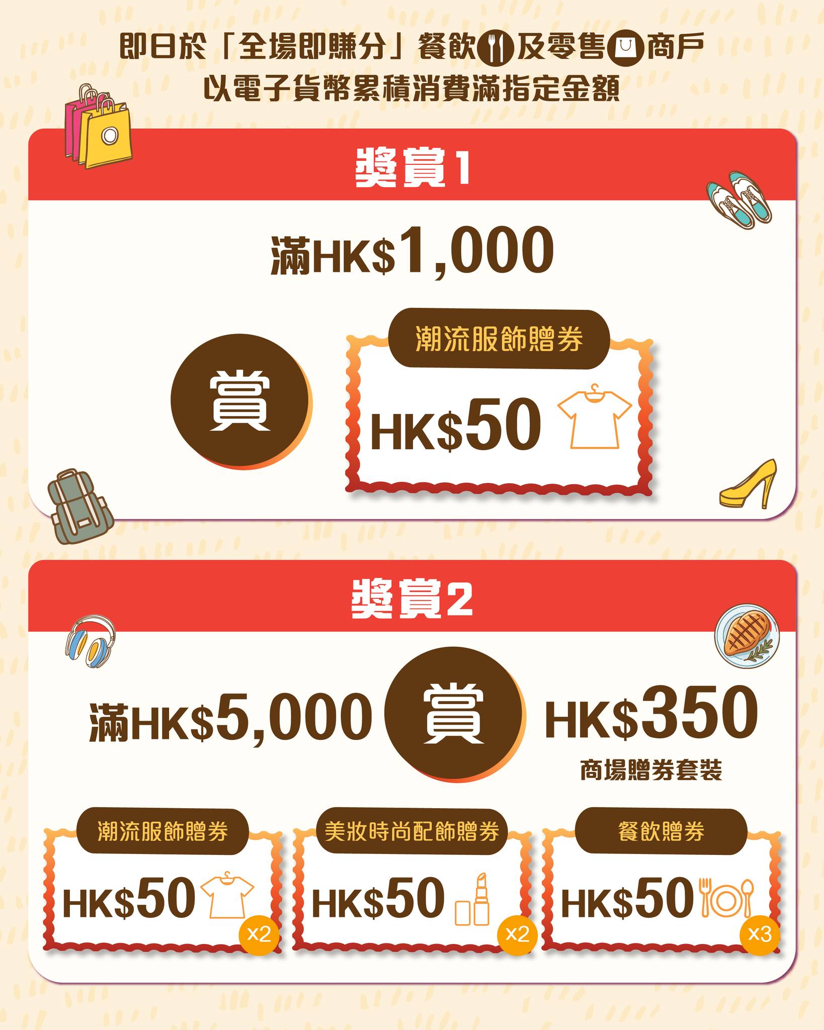 tsuen wan plaza — The Point members earn up to HK$400 in gift vouchers when spending HK$5,000 at Tsuen Wan Plaza dining and retail merchants using e-money.