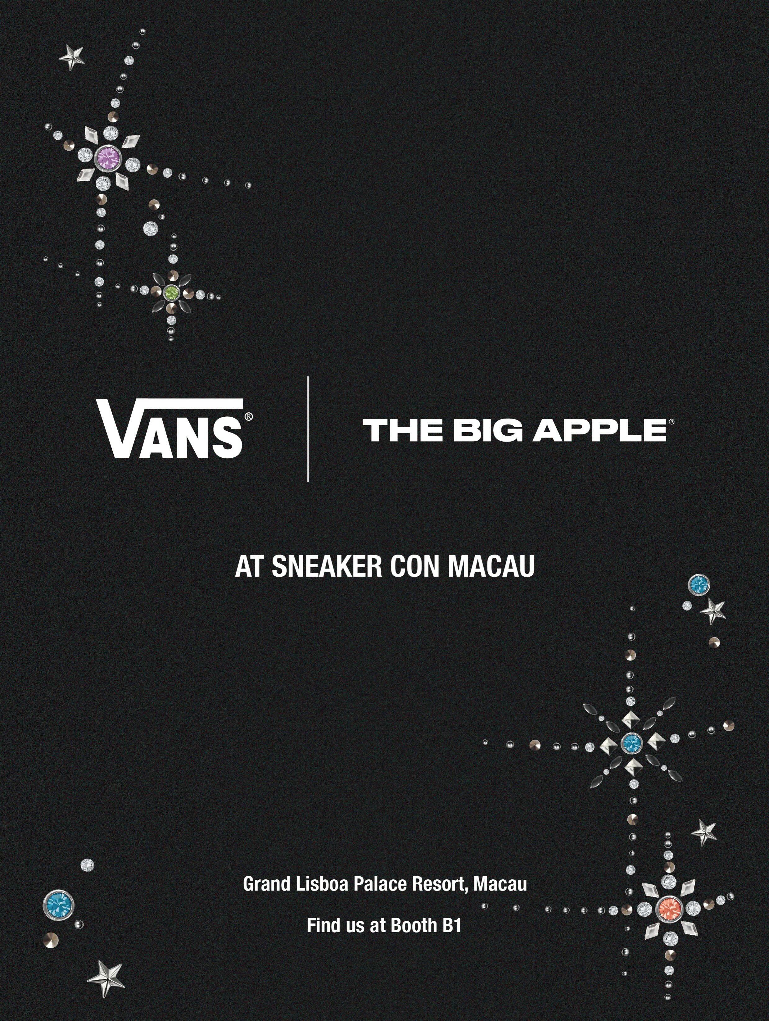 Free DIY rhinestone experience + MOP$50 cash voucher redeemable at THE BIG APPLE stores (no minimum spend) during Sneaker Con Macau event.