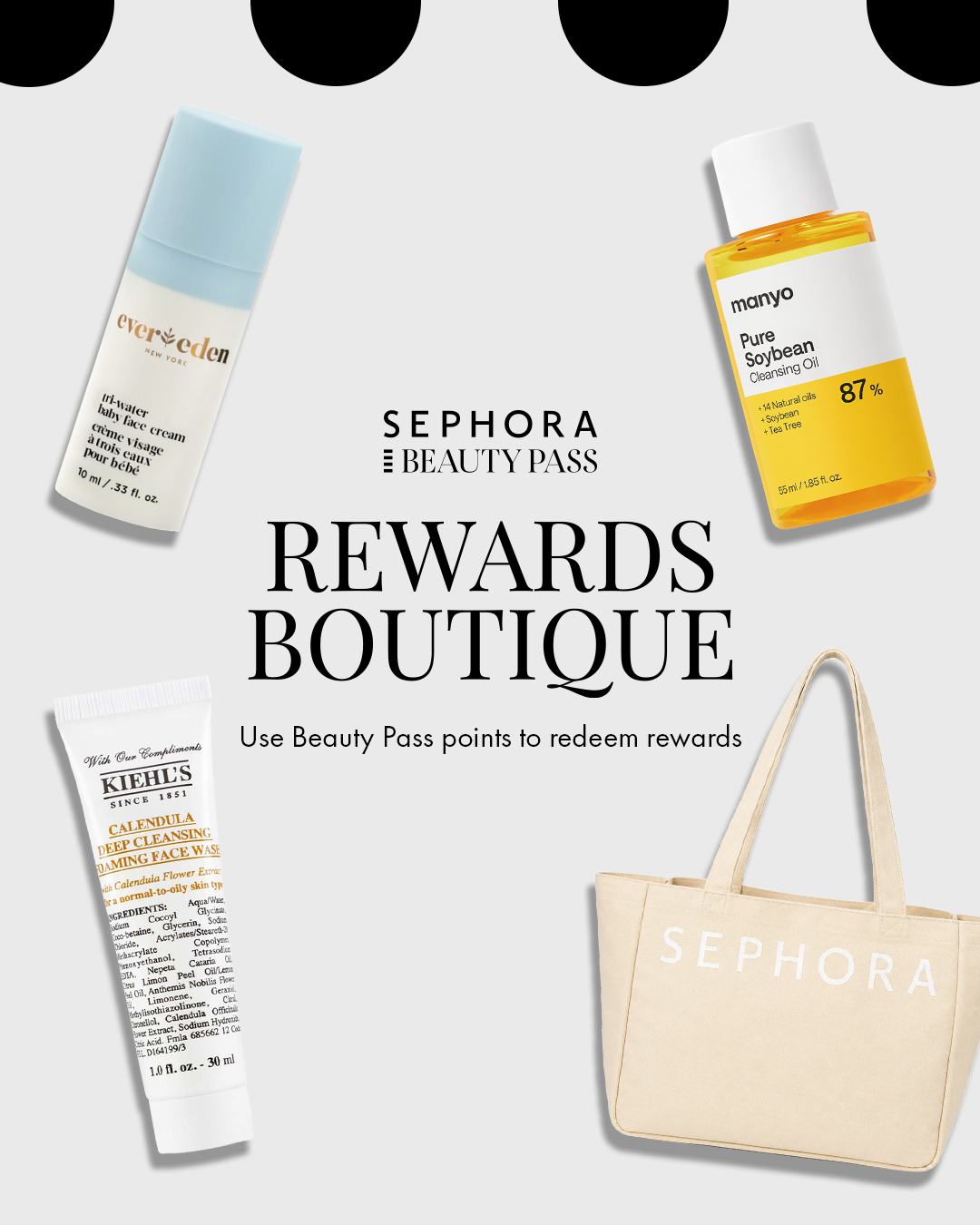 sephora — Beauty Pass members earn 1 point per HK$5 spent and can redeem rewards at Rewards Boutique with no additional purchase required.