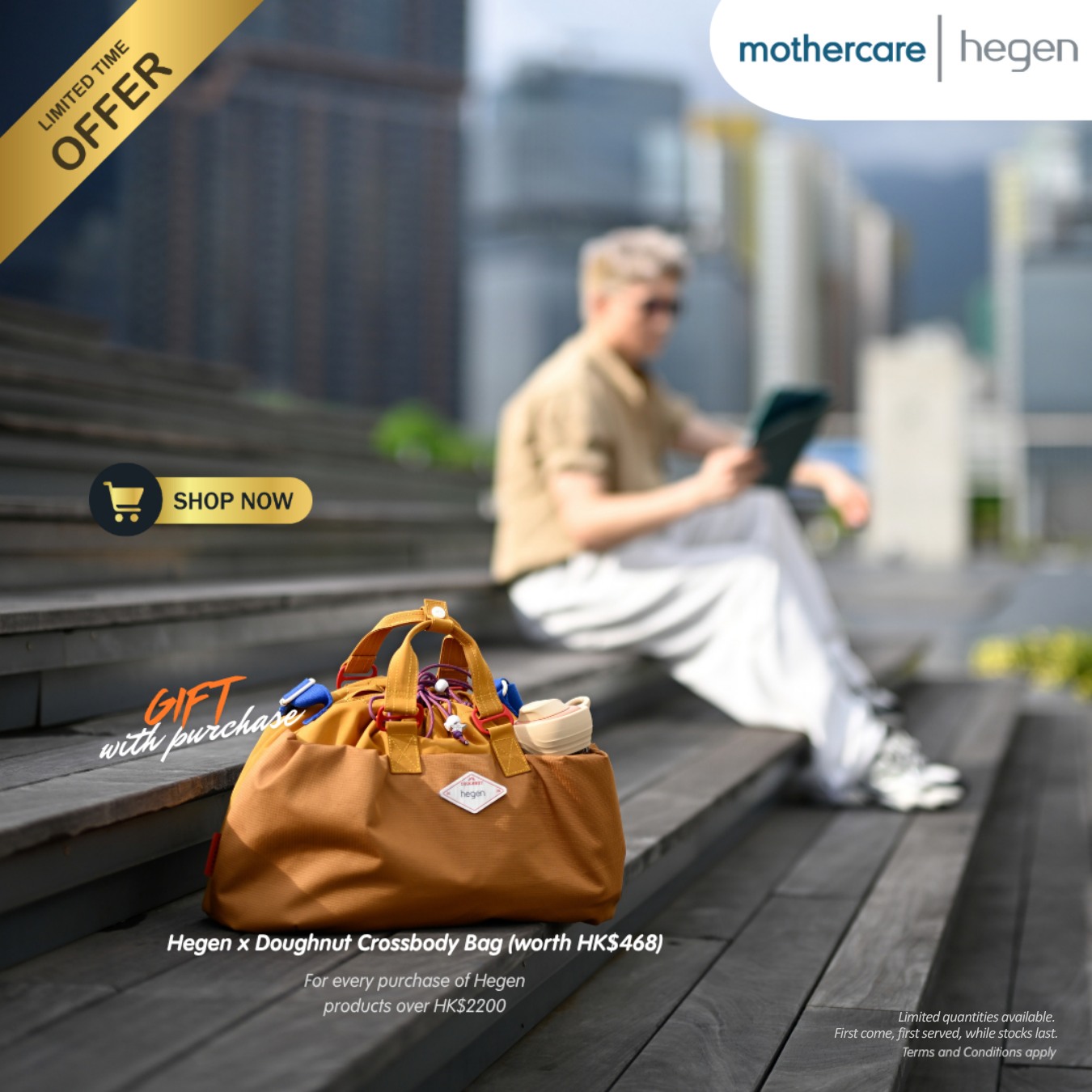 Free limited Hegen x Doughnut Crossbody Bag (valued HK$468) with HK$2,200+ purchase of Hegen products.