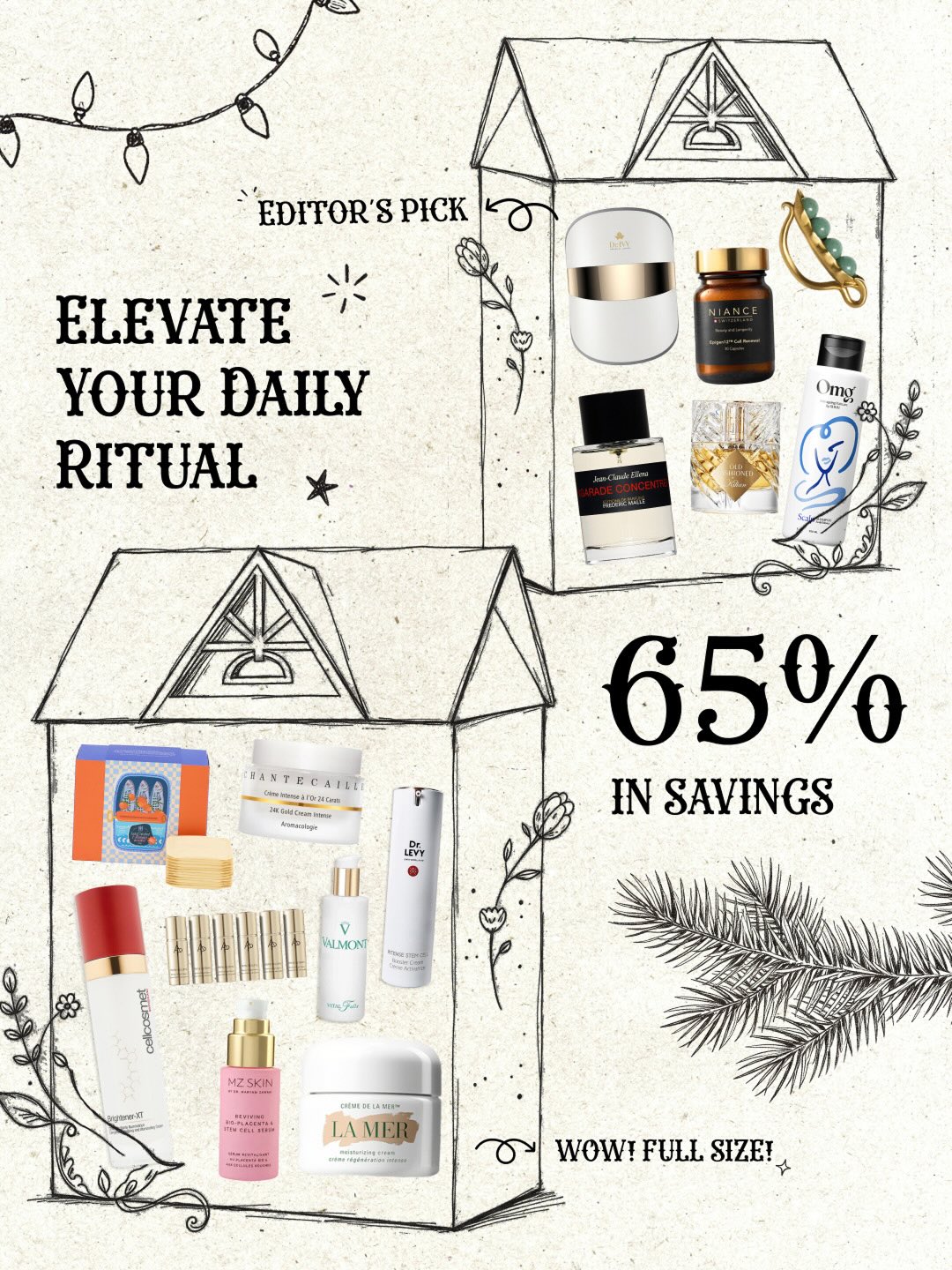 lane crawford — Luxe Advent Calendar 2026 with 14 full-size beauty, fragrance, and wellness products offering 65% in savings.