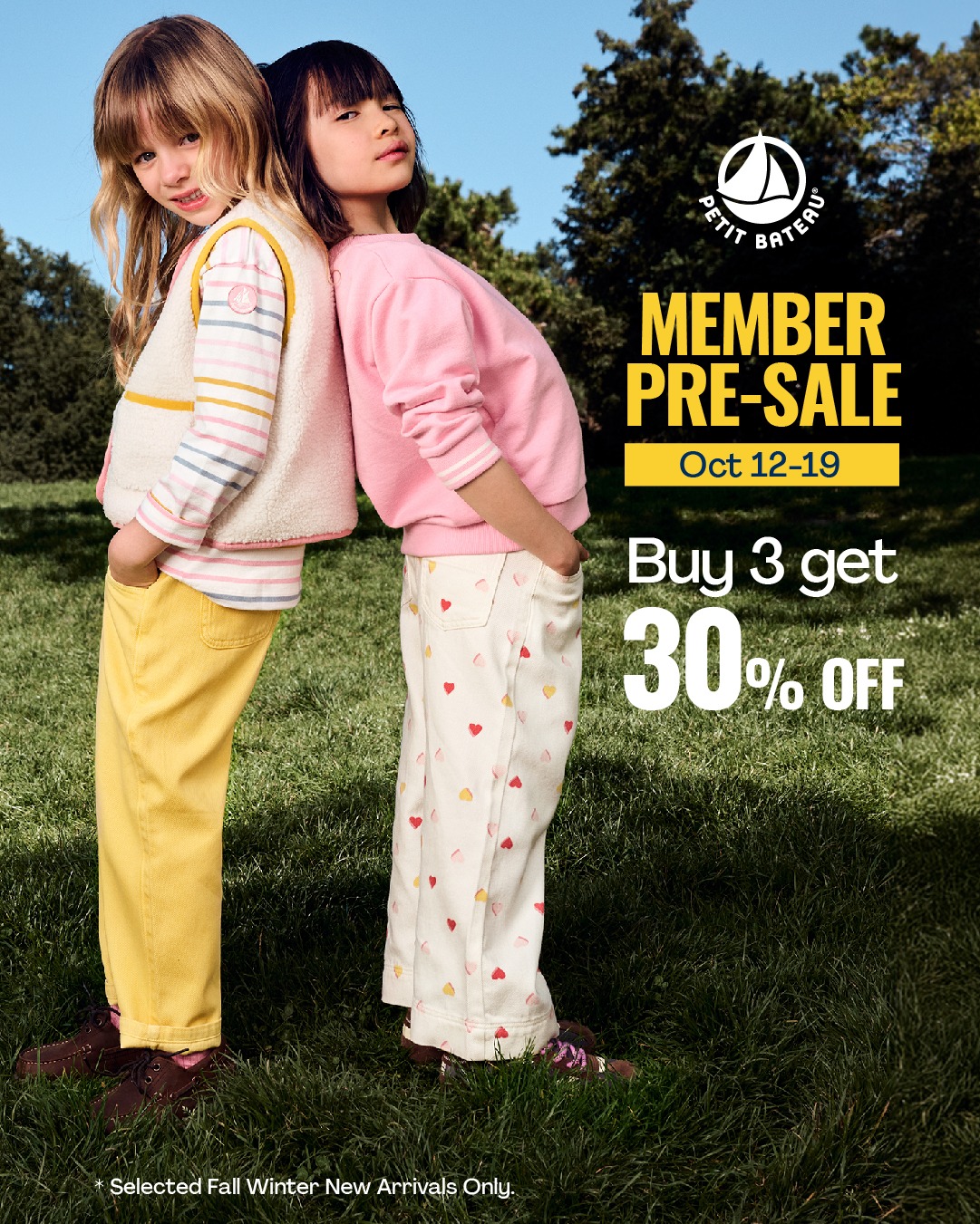 Buy 3 selected Fall Winter new arrivals and get 30% off. Member-exclusive offer.