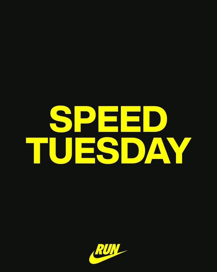 Free Nike speed training calendar magnetic board for members who share NRC running records on Speed Tuesdays.