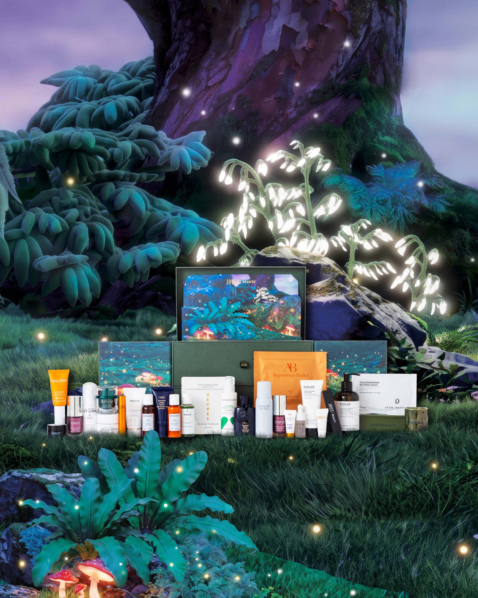 Advent calendar with 26 beauty items including 9 full-size products at over 65% off.