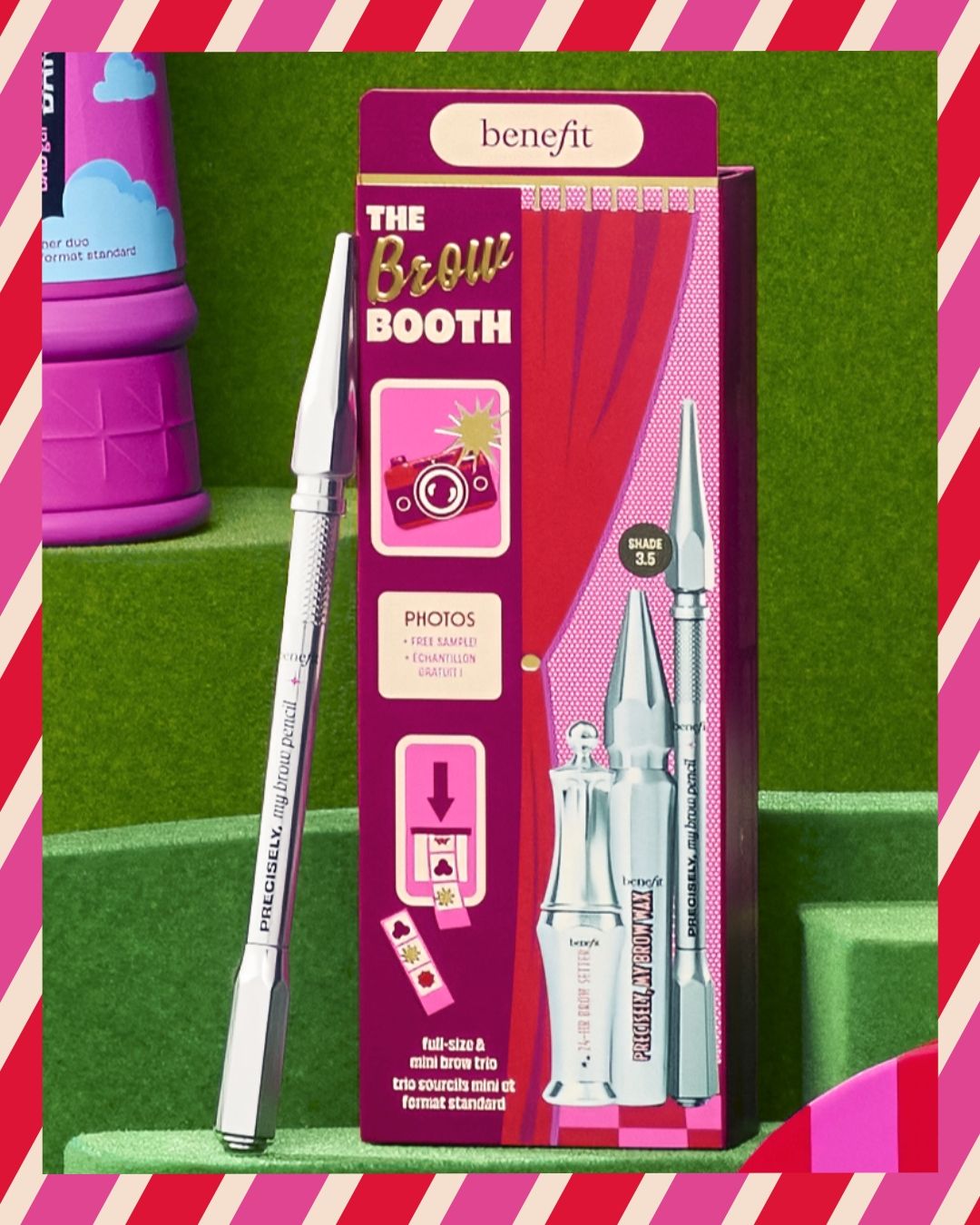 Free Bedazzle sticker with any product purchase. Limited-time holiday treasure hunt experience with stamp passport and party makeup service available.