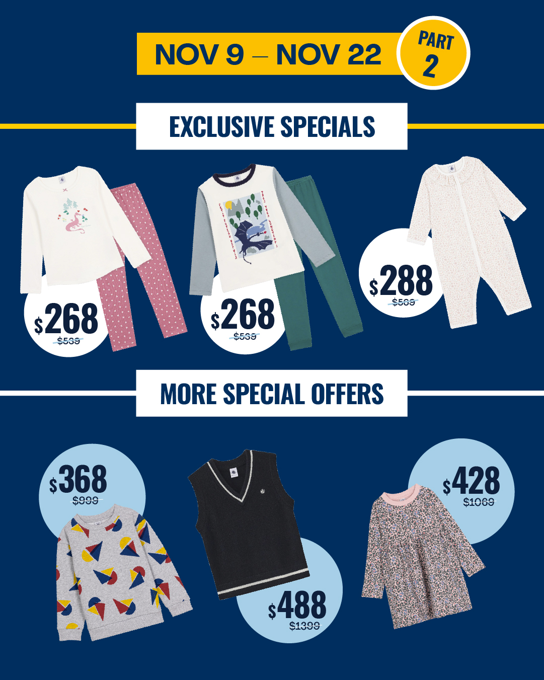 petit bateau — Buy more, save more: up to 60% off at SOGO locations. Causeway Bay: 20% off 1 item or 40% off 3 items. Kai Tak Outlet: 50% off 1 item or 60% off 2 items.