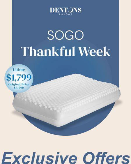 All DENTONS pillows at 50% off + additional 5% off. Two models at limited-time prices: HK$1,799 and HK$1,388.